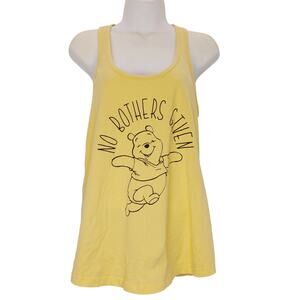Disney Winnie the Pooh No Bothers Given Racerback Tank Top Yellow Womens Size XL